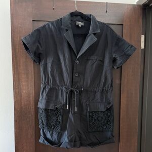 Black Short Sleeve Romper